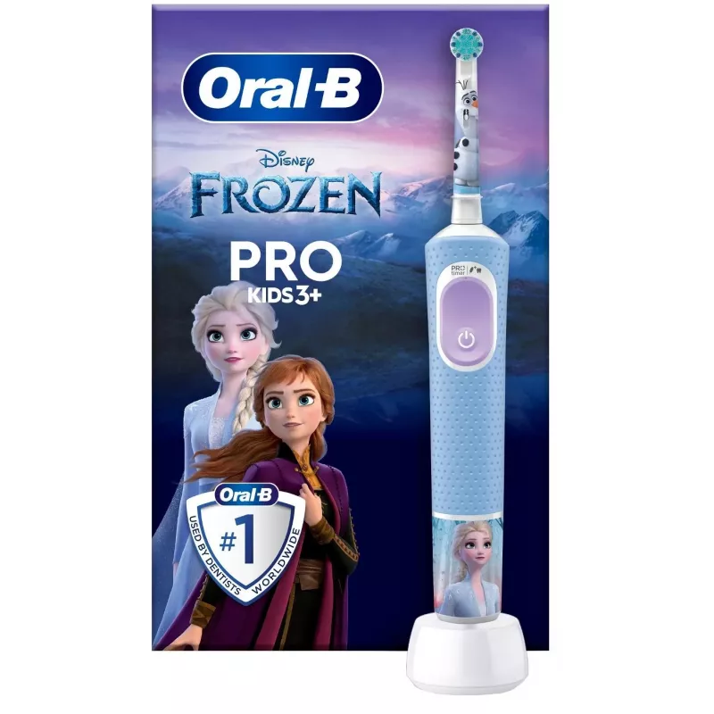 Oral-B Vitality PRO Kids Frozen cepillo de dientes eléctrico para niños, recargable, 2 modos, 1 cabezal de cepillo, azul