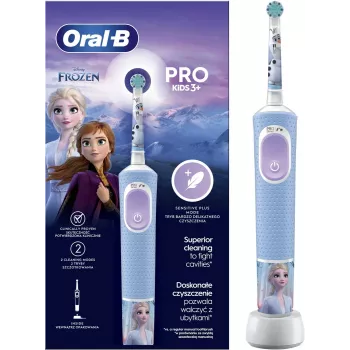 Oral-B Vitality PRO Kids Frozen cepillo de dientes eléctrico para niños, recargable, 2 modos, 1 cabezal de cepillo, azul