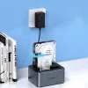 ORICO 6626C3-C-V1 Estación de acoplamiento de 2 bahías con función de clonación offline para HDD/SSD SATA de 2,5 pulgadas/3,5 pulgadas - Gris
