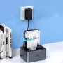 ORICO 6626C3-C-V1 Estación de acoplamiento de 2 bahías con función de clonación offline para HDD/SSD SATA de 2,5 pulgadas/3,5 pulgadas - Gris