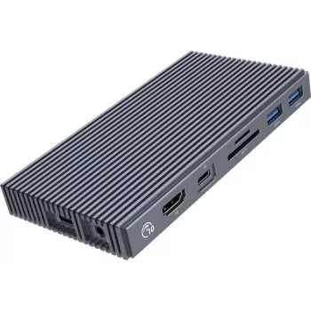 ORICO Base de acoplamiento M.2 NVMe con PD 100W activo, HDMI 2.0, audio, RJ-45, lector de tarjetas - Gris (CDH-9N-GY-BP)
