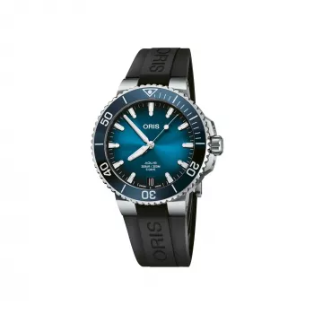 ORIS reloj de buceo para hombre 41350742274FC 41.50mm automático esfera azul correa de caucho azul