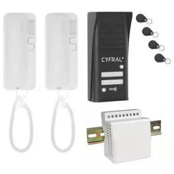 Cyfral COSMO Kit de portero automático de 2 usuarios, negro