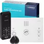 ORNO OR-DOM-BA-933/W Kit de portero electrónico de audio, 1 familia, 2 hilos, Auricular interior blanco, Unidad exterior plateada