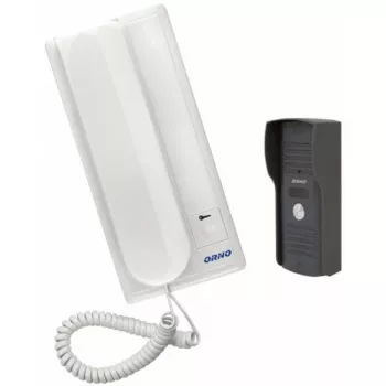 Portero automático de audio ORNO OR-DOM-RL-913, 2 hilos, montaje en superficie, Plata/Gris y Blanco