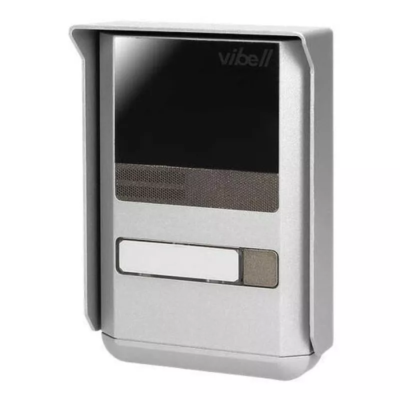 ORNO OR-DOM-SL-923 kit de portero de 2 hilos para vivienda unifamiliar, montaje en superficie, panel exterior plata/gris, Uniphone blanco