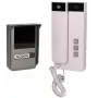 ORNO OR-DOM-SL-923 kit de portero de 2 hilos para vivienda unifamiliar, montaje en superficie, panel exterior plata/gris, Uniphone blanco