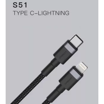 ORSEN S51 Type-C a Lightning 3A 1m Negro