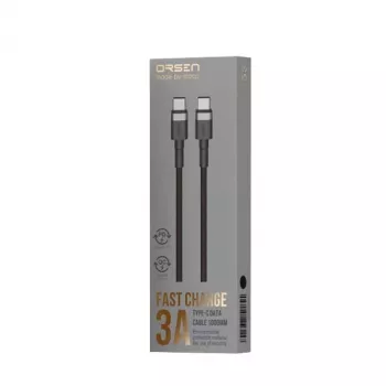 ORSEN S53 cable USB-C a USB-C 3A 1m Negro