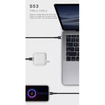 Cable USB-C a USB-C ORSEN S53 3A 1m azul