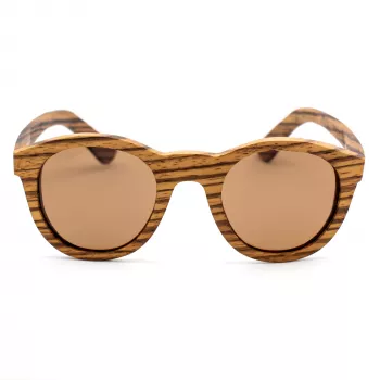 Gafas de sol unisex ORYGIN WOOD-B con montura de madera, protección UV400, lentes marrón degradado, 45/25/145 mm
