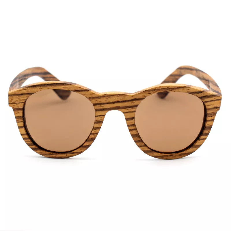 Gafas de sol unisex ORYGIN WOOD-B con montura de madera, protección UV400, lentes marrón degradado, 45/25/145 mm
