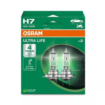 Osram H7 Ultra Life pack de 2 lámparas halógenas para faros 12V 55W