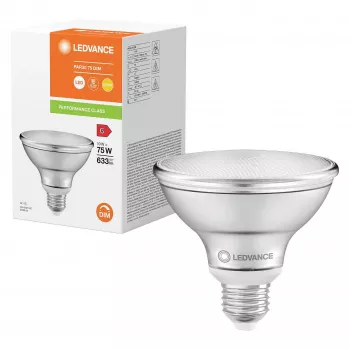 OSRAM PAR30 7,5W 75W equivalente bombilla LED reflectora regulable 10W 633lm 2700K blanco cálido E27 ángulo de haz 36°