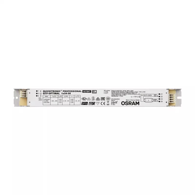 OSRAM QTP-OPTIMAL 1x54-58/220-240 Balasto electrónico para lámparas fluorescentes T5/T8 (16/26 mm)