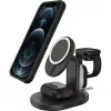 OtterBox estación de carga inalámbrica MagSafe 3 en 1 – Radiant Night (negro) – 7,5W iPhone, AirPods, Apple Watch