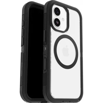 OtterBox Defender Pro XT Clear Camera Control Funda para iPhone 17, Transparente/Negro
