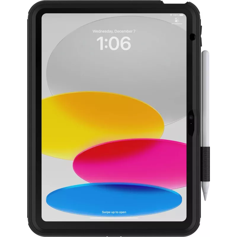OtterBox Defender Serie Funda con soporte para iPad 10.ª generación - Funda protectora extremadamente robusta con protección de pantalla integrada - Probada según estándar militar - Negro (77-93756)
