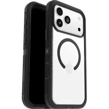 OtterBox Defender Series Pro XT funda con control de cámara Clear para iPhone 17 Pro Max, Clear/Black