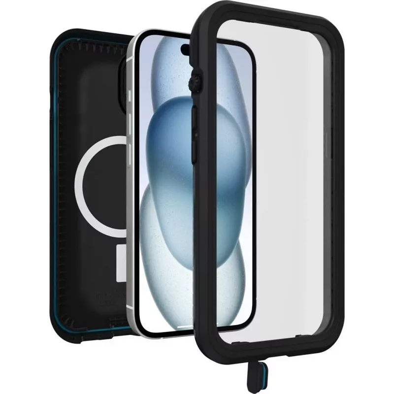 OtterBox FRE Funda protectora MagSafe para Apple iPhone 15 - Negra