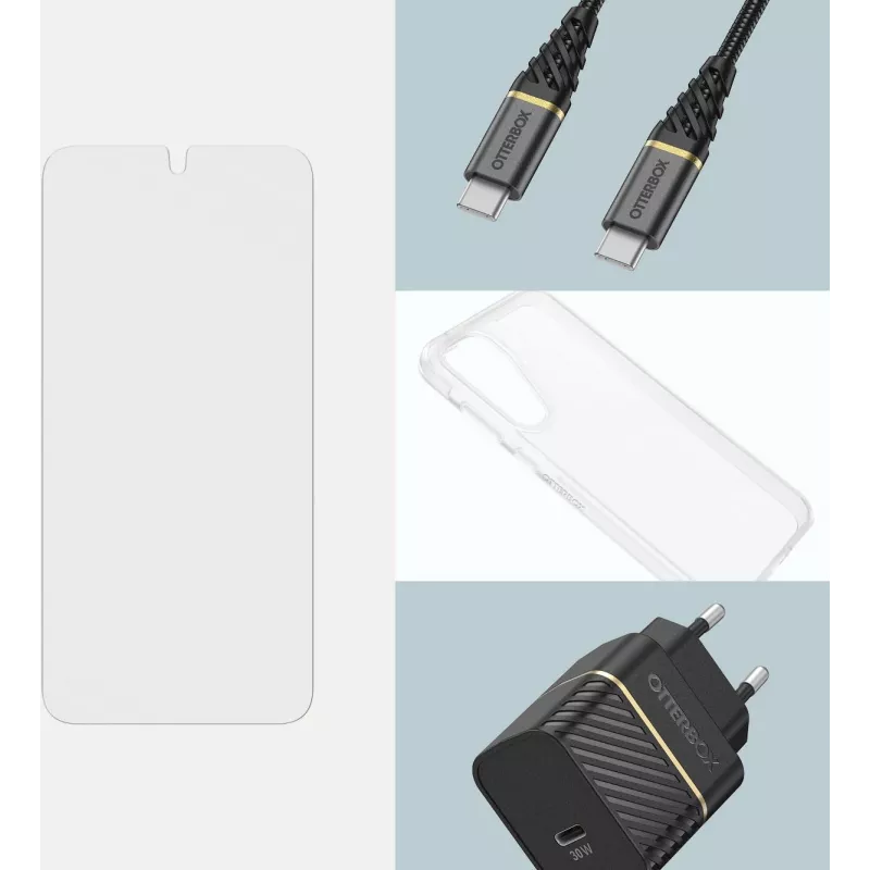 OtterBox Lámina protectora de pantalla Glass Series para Samsung Galaxy A55 5G - Transparente - Antigolpes - Antirrayaduras - Irrompible - 1 pack (77-95481)