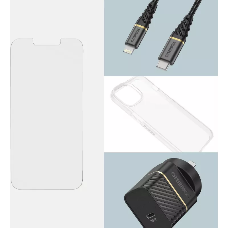 OtterBox Premium Glass Antimicrobial Clear protector de pantalla para Apple iPhone 13/13 Pro/14/14 Pro