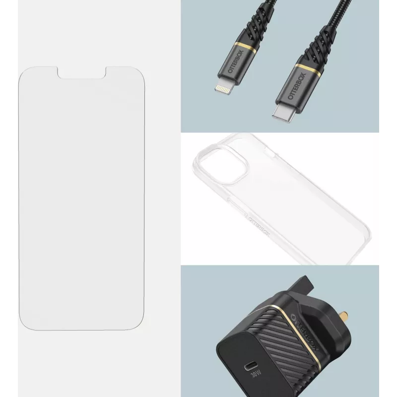 OtterBox Protector de pantalla Premium Glass Antimicrobial Series para iPhone 14 / iPhone 13 Pro / iPhone 13 - Transparente