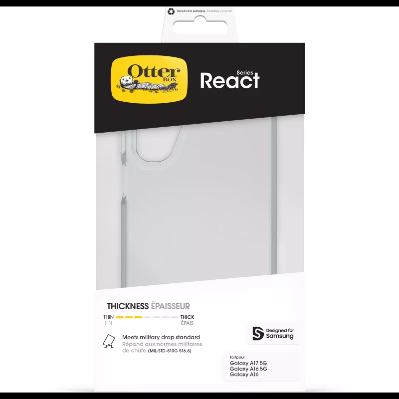OtterBox React Series funda protectora transparente para Samsung Galaxy A16, A16 5G, A17, A17 5G