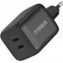 OtterBox Cargador de pared USB-C GaN estándar de 65W con 2 puertos (45W+20W PD) Negro