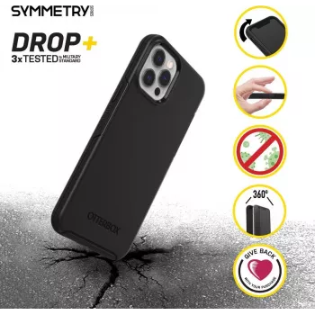 OtterBox Symmetry Series funda trasera para Apple iPhone 12 / 12 Pro – negro 77-66197