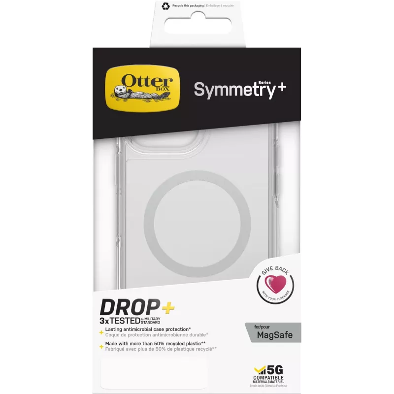OtterBox Symmetry Serie+ con MagSafe, funda transparente para Apple iPhone 13 Pro Max