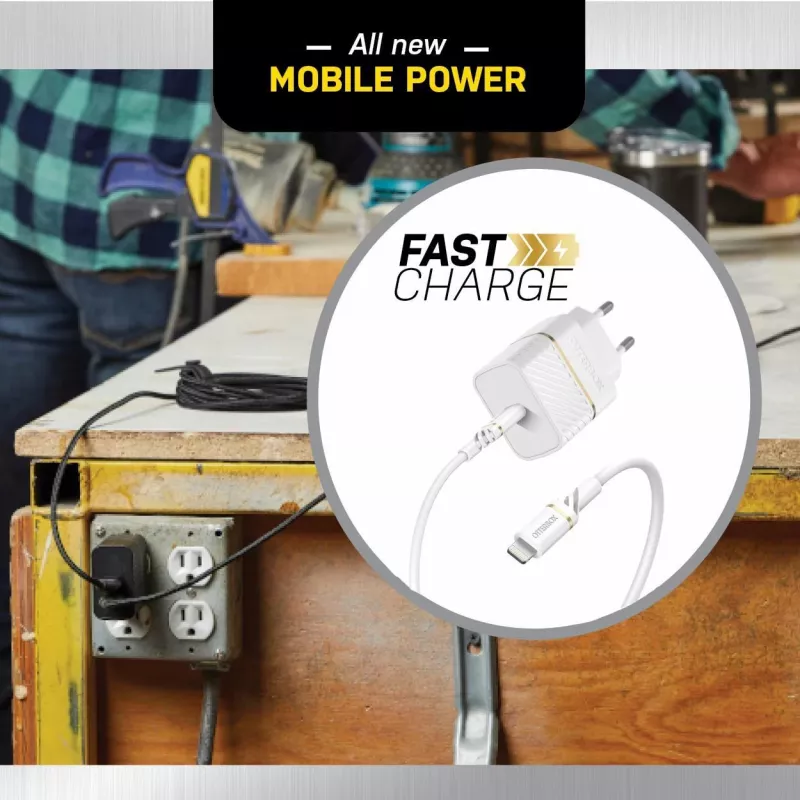 OtterBox cargador de pared 20W USB-C PD 3.0 Cloud Dust blanco