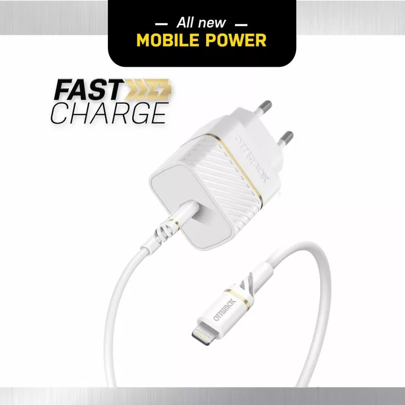 OtterBox cargador de pared 20W USB-C PD 3.0 Cloud Dust blanco
