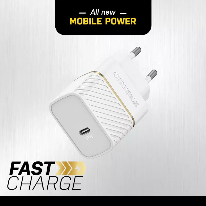 OtterBox cargador de pared 30W USB-C PD 3.0 Cloud Dust White