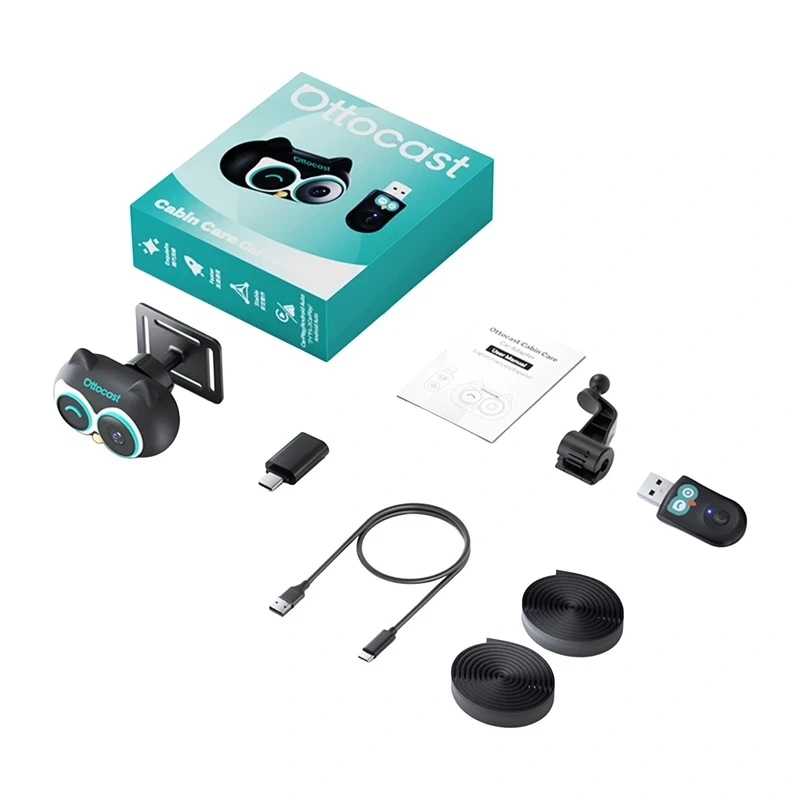 OTTOCAST CA520 Adaptador inalámbrico CarPlay con Car Nanny (Cabin Care)