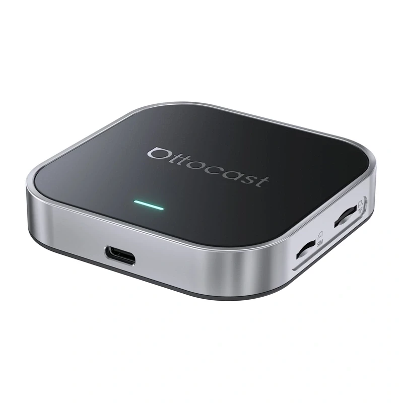 OTTOCAST OttoAibox E2 Caja AI inalámbrica CarPlay y Android Auto
