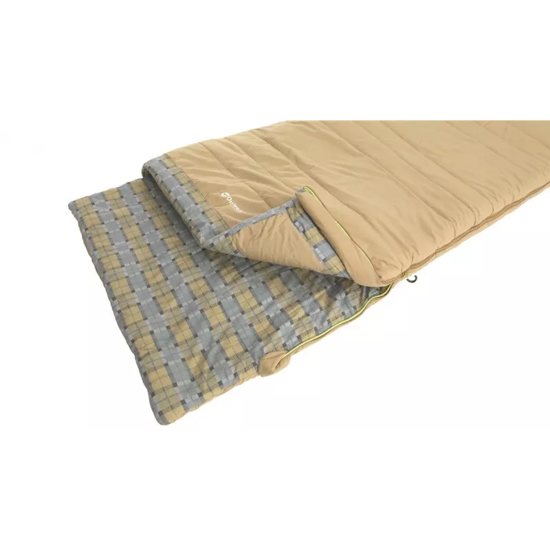 Outwell Commodore Saco de dormir 225 x 85 cm 9/5/-8 °C con almohada suelta Cremallera en forma de L con auto-lock bidireccional