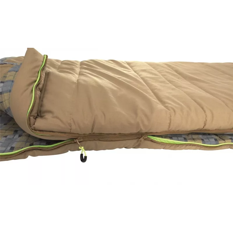 Outwell Commodore Saco de dormir 225 x 85 cm 9/5/-8 °C con almohada suelta Cremallera en forma de L con auto-lock bidireccional