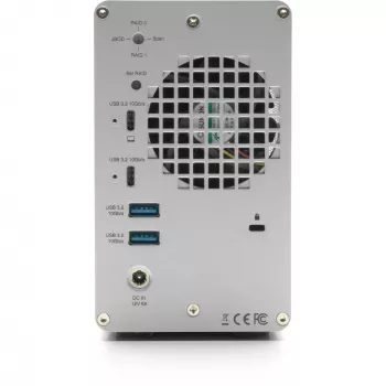 Carcasa RAID de 2 bahías OWC Mercury Elite Pro Dual con hub USB de 3 puertos, USB 3.2 Gen 2 Type-C (plata)