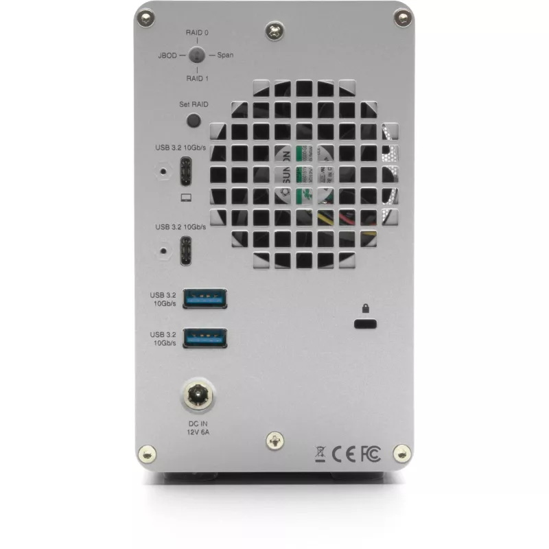 OWC Mercury Elite Pro Dual carcasa de almacenamiento de 2 bahías con concentrador USB de 3 puertos, SATA-600, USB 10 Gb/s, plateada