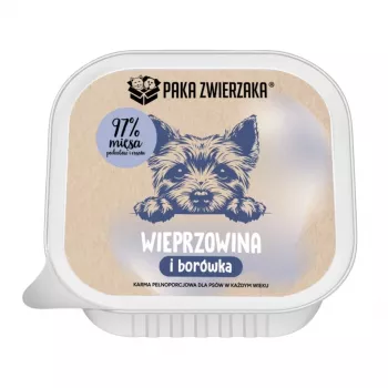 PAKA ZWIERZAKA Cerdo con arándanos Mono Comida húmeda para perros 150g