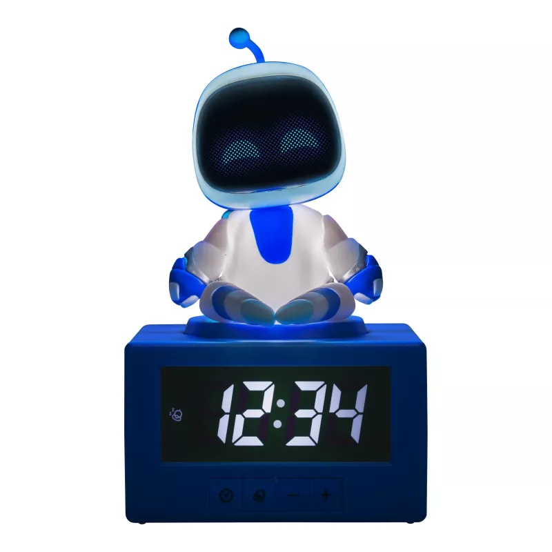 Despertador AstroBot Icon de Paladone - despertador digital LCD robot gris/blanco con función snooze