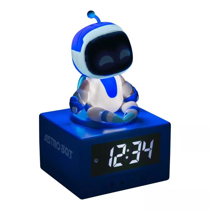 Despertador AstroBot Icon de Paladone - despertador digital LCD robot gris/blanco con función snooze