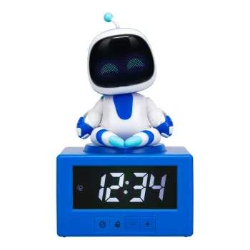 Despertador AstroBot Icon de Paladone - despertador digital LCD robot gris/blanco con función snooze