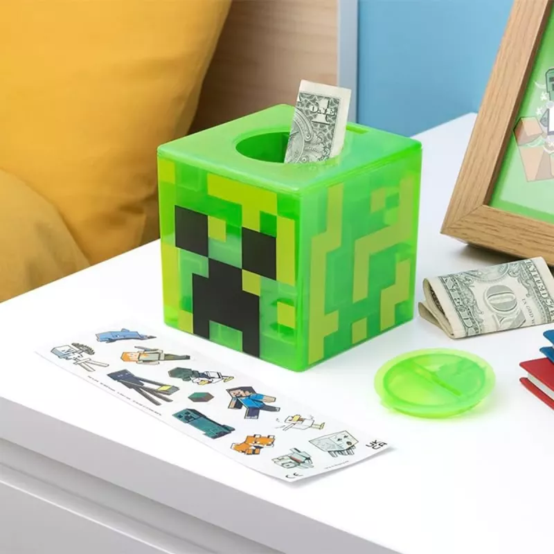 Paladone Minecraft Creeper Maze Safe V2 - Hucha electrónica con laberinto y efectos de sonido Creeper