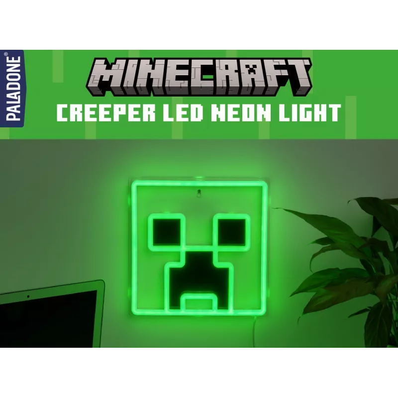 Paladone Minecraft Creeper Luz LED de neón para pared