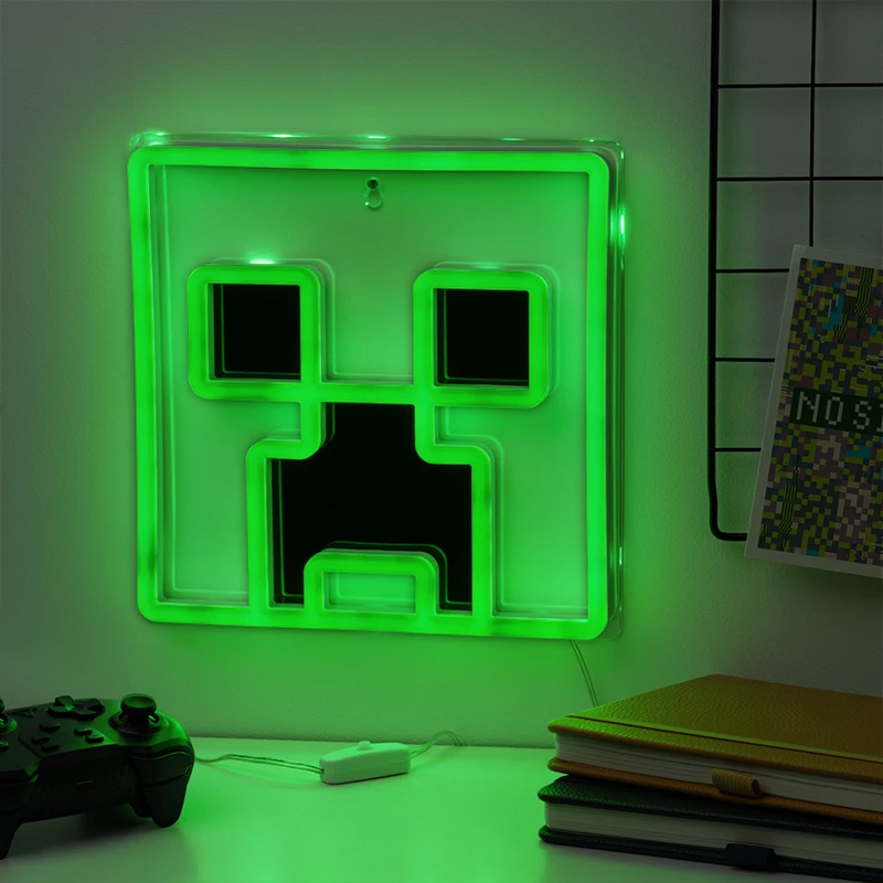 Paladone Minecraft Creeper Luz LED de neón para pared