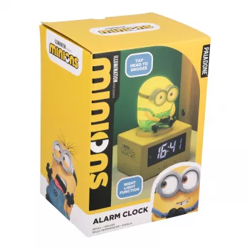 Paladone Minions Icon Despertador - LED digital, alimentado por USB, snooze