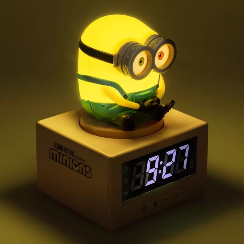 Paladone Minions Icon Despertador - LED digital, alimentado por USB, snooze
