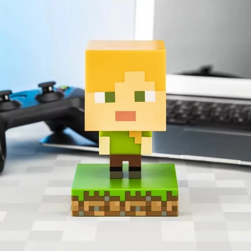 Paladone PP6591MCF Luz icono Alex de Minecraft - lámpara LED nocturna alimentada por USB, multicolor cambiante